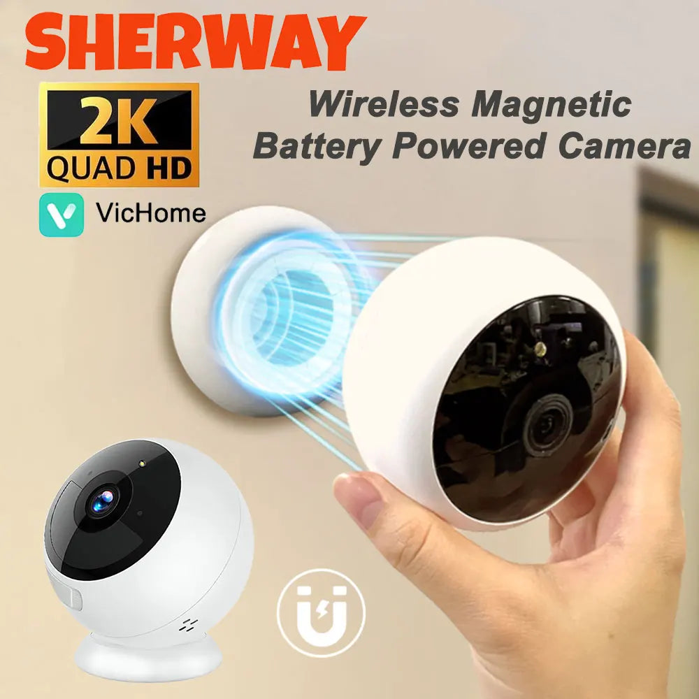 2K 5MP Wireless WiFi Surveillance Camera with Battery