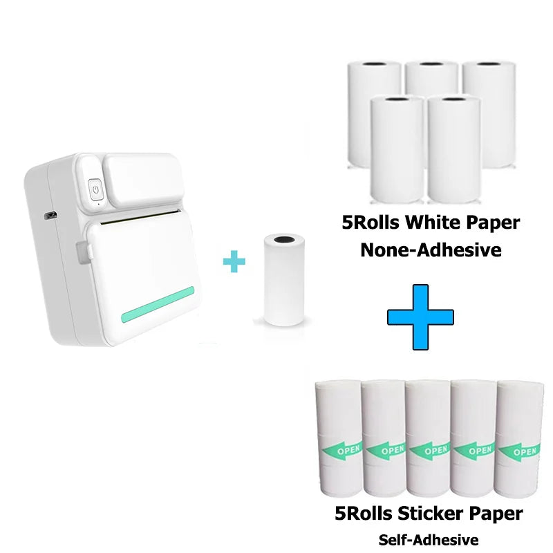 Mobiler Mini Thermodrucker C19 für Fotos & Etiketten