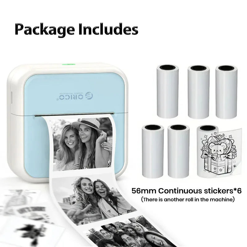 Orico Mini Bluetooth Etiketten- & Fotodrucker tragbar