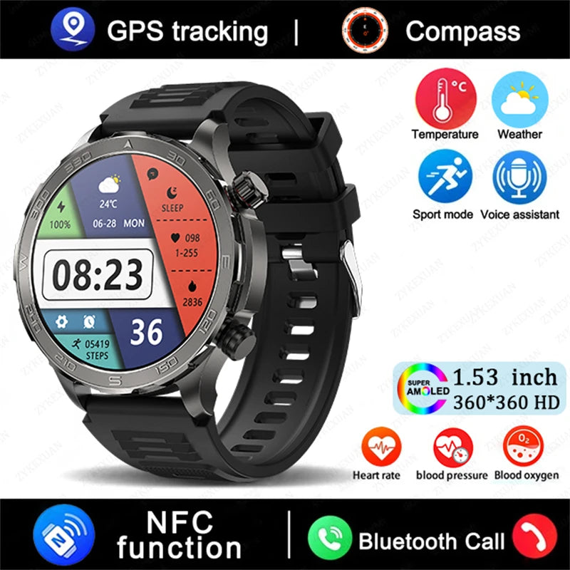 Sport Smartwatch 2025 mit GPS, NFC & AMOLED Display