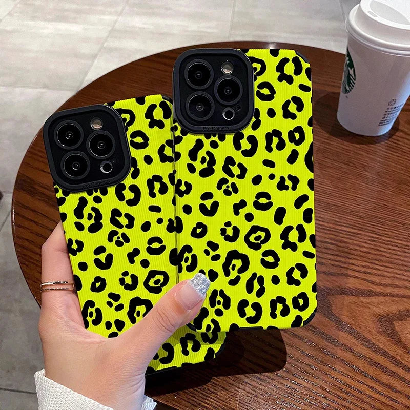 Green leopard print case for Samsung Galaxy