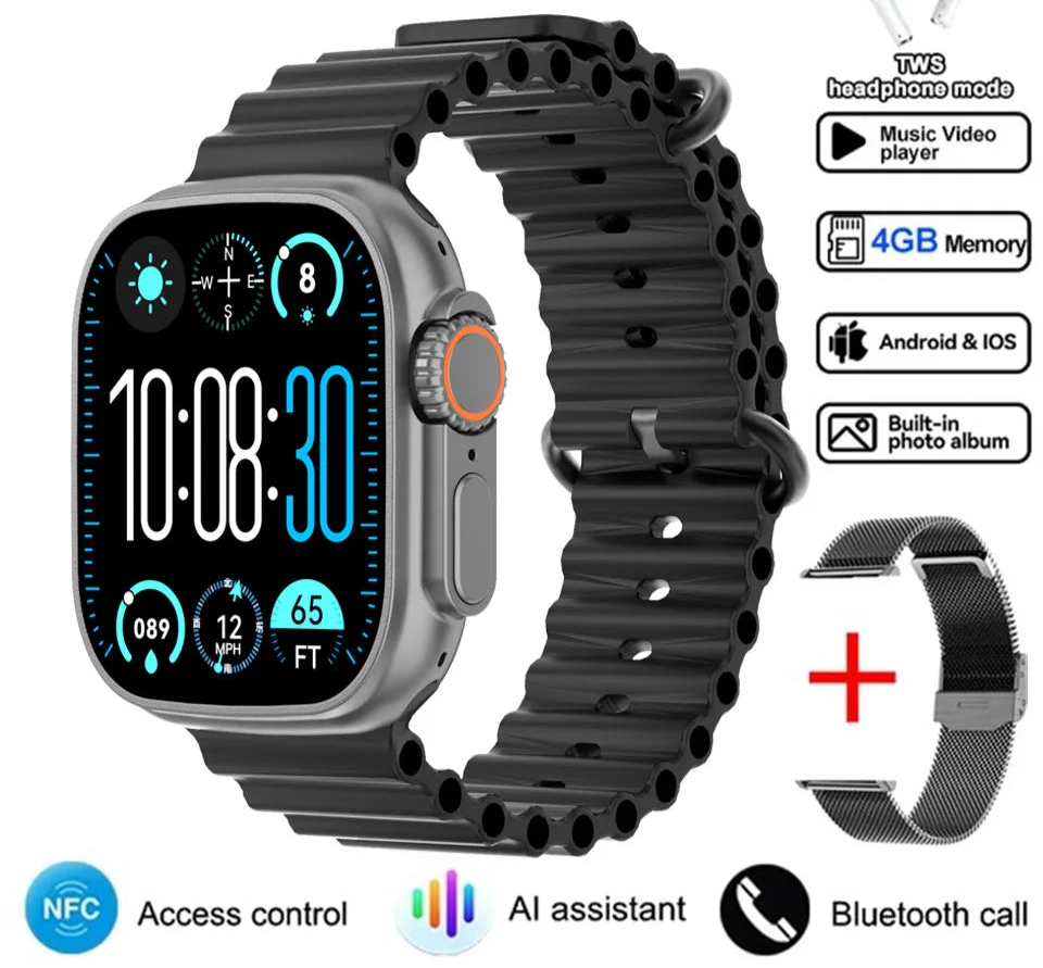 Smartwatch 2025 mit GPS NFC Bluetooth HD-Anrufen