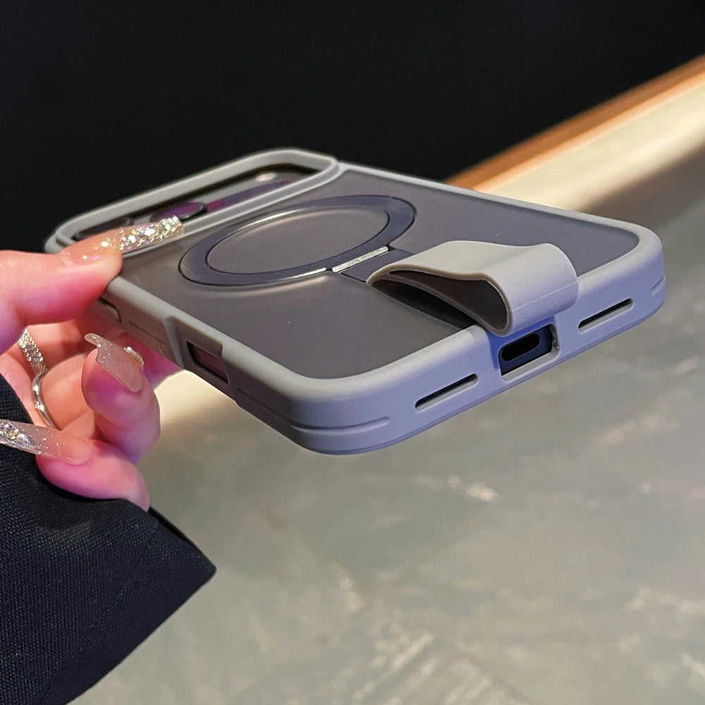 Für iPhone 17 – Magnetische Hülle mit Metallhalter