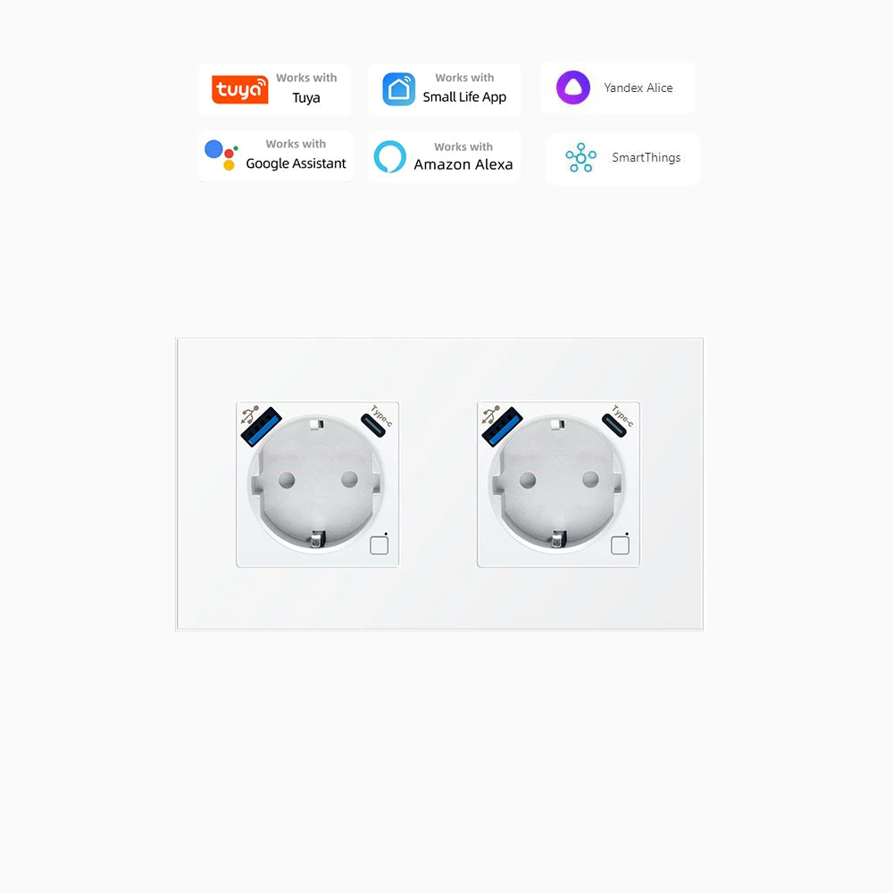 Smart WiFi socket EU USB Type-C Timer Alexa