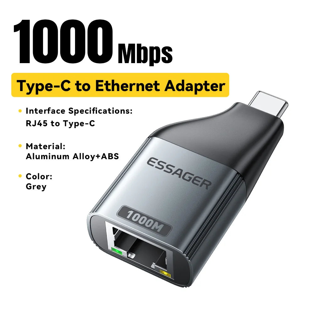 Essager USB-C auf RJ45 LAN Adapter