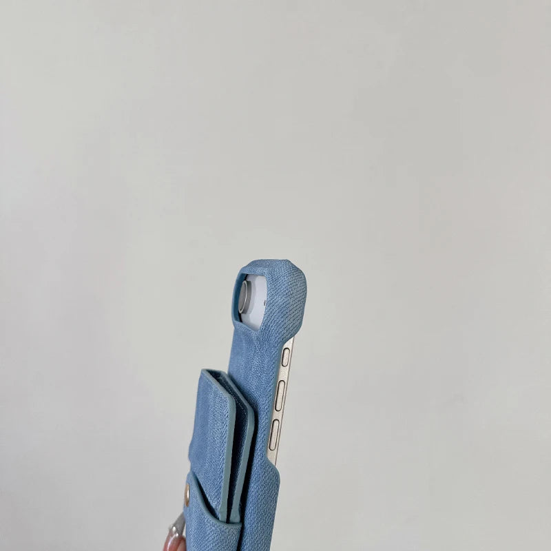 Denim Kartenhülle mit Lanyard für Google Pixel 10