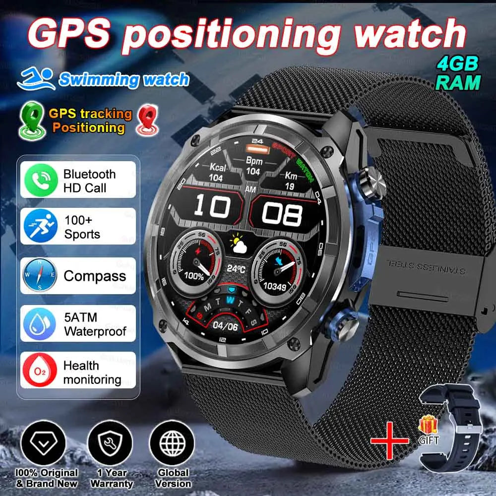 Outdoor GPS-Smartwatch 2025 mit Musik & 860mAh Akku