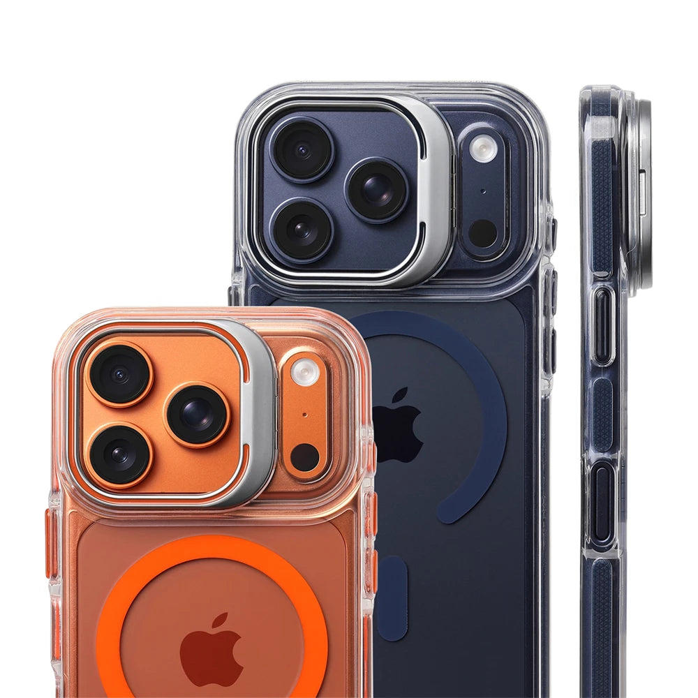 Hülle für iPhone mit Magnetischer Stoßstange – Stoßfest, Magsafe, Lens Protect & Ständer
