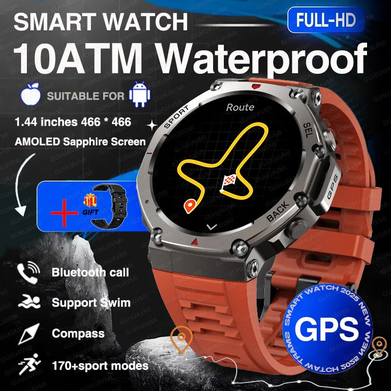 Taktische GPS Smartwatch mit Höhenmesser & Kompass