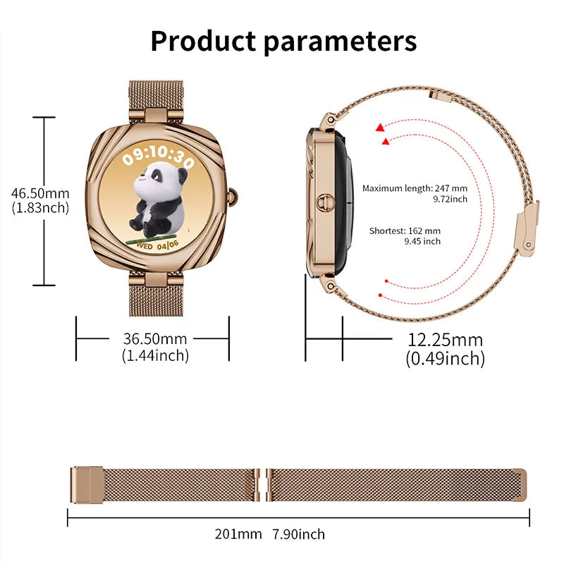Elegante Damen-Smartwatch 2025 mit AMOLED & NFC