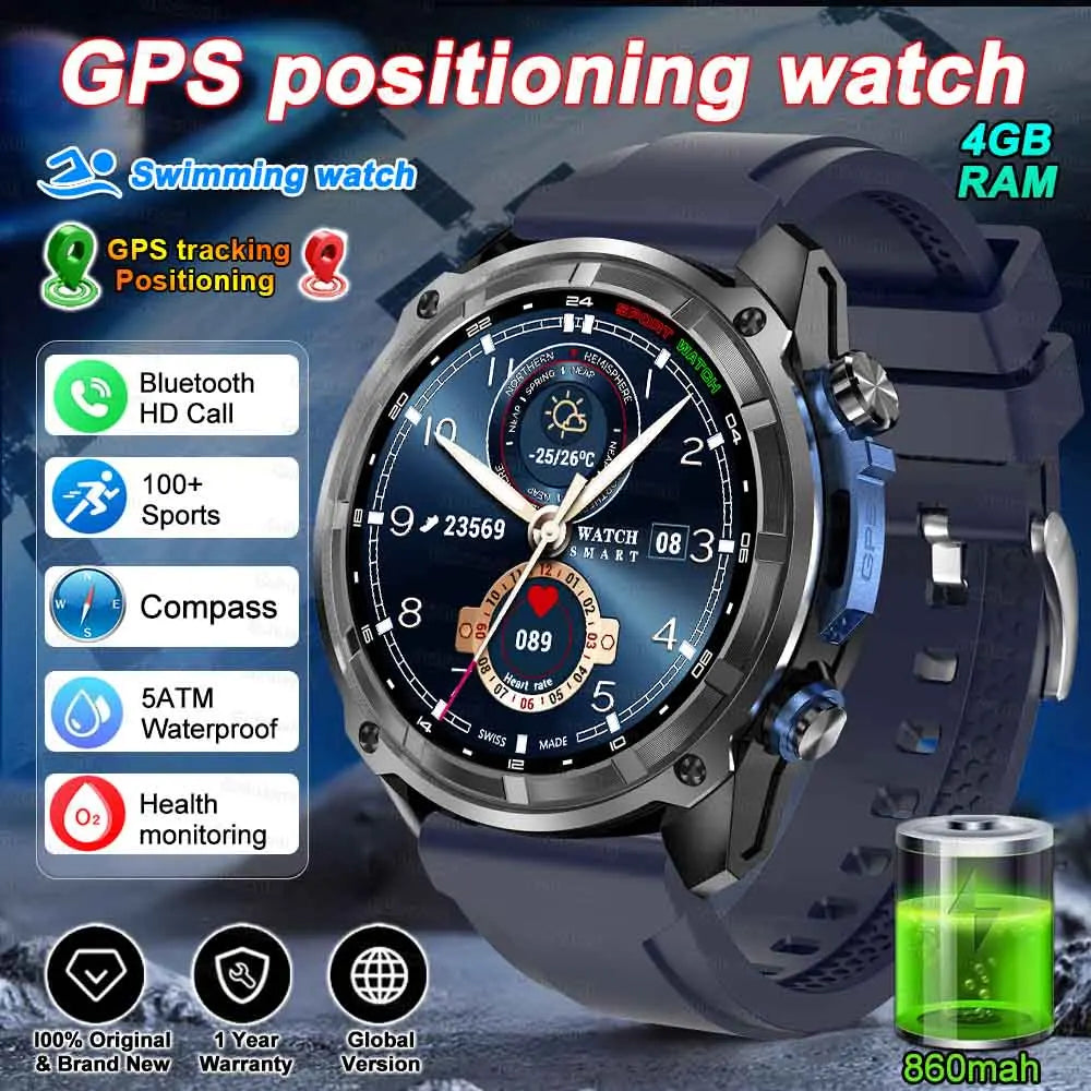 Outdoor GPS-Smartwatch 2025 mit Musik & 860mAh Akku