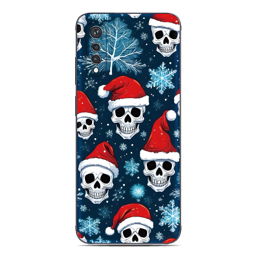 Weihnachts Skulls TPU Hülle für Google Pixel 10 10 Pro und 10 Pro XL weich flexibel stoßfest kratzfest mit Cartoon Blumen Anime Design