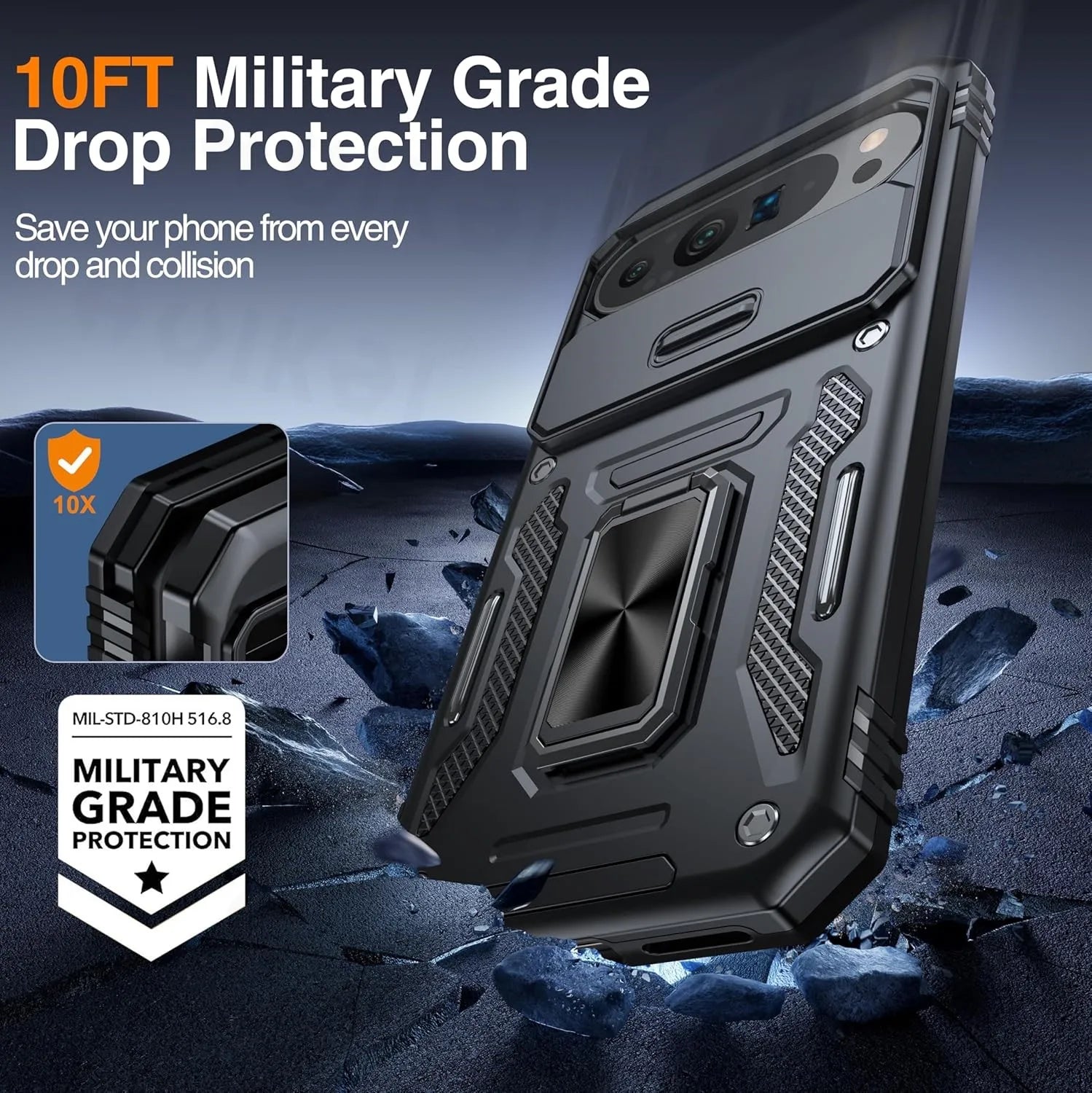 Robuste Pixel 9A Pro Schiebeobjektiv Hülle