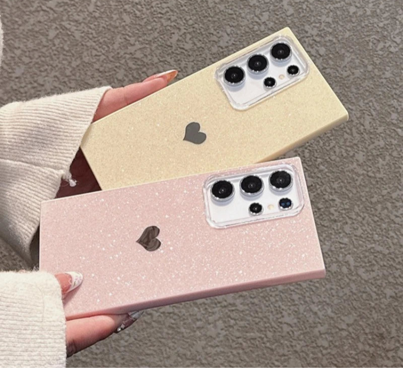 Glitter Heart Case for Samsung Galaxy S25 S24 S23