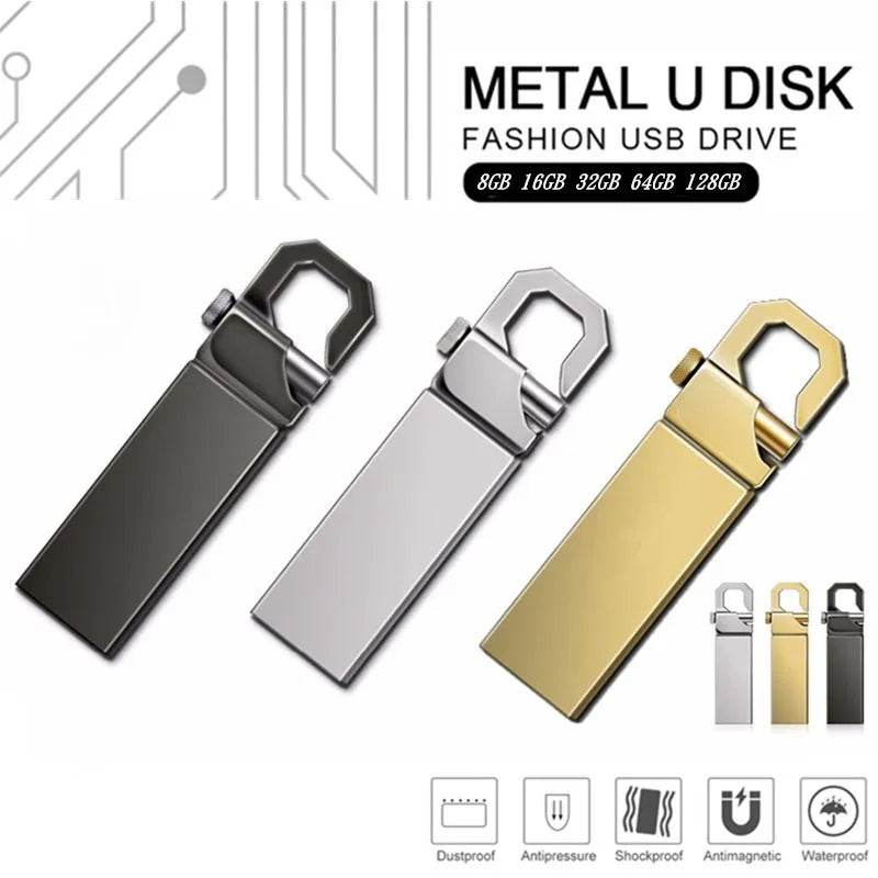 Hot Metall USB Stick 32–512GB Silber Gold