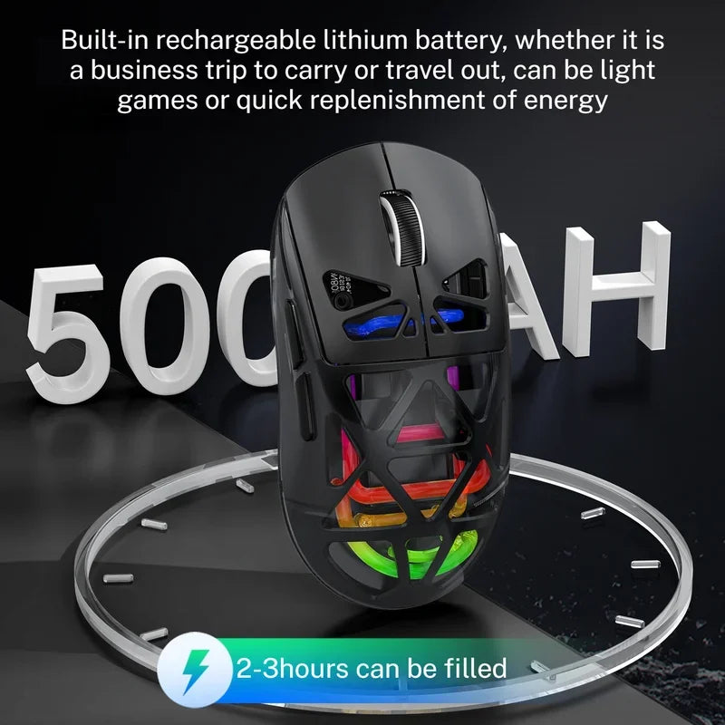 Dreimodus RGB Gaming-Maus mit Bluetooth & Aufladung