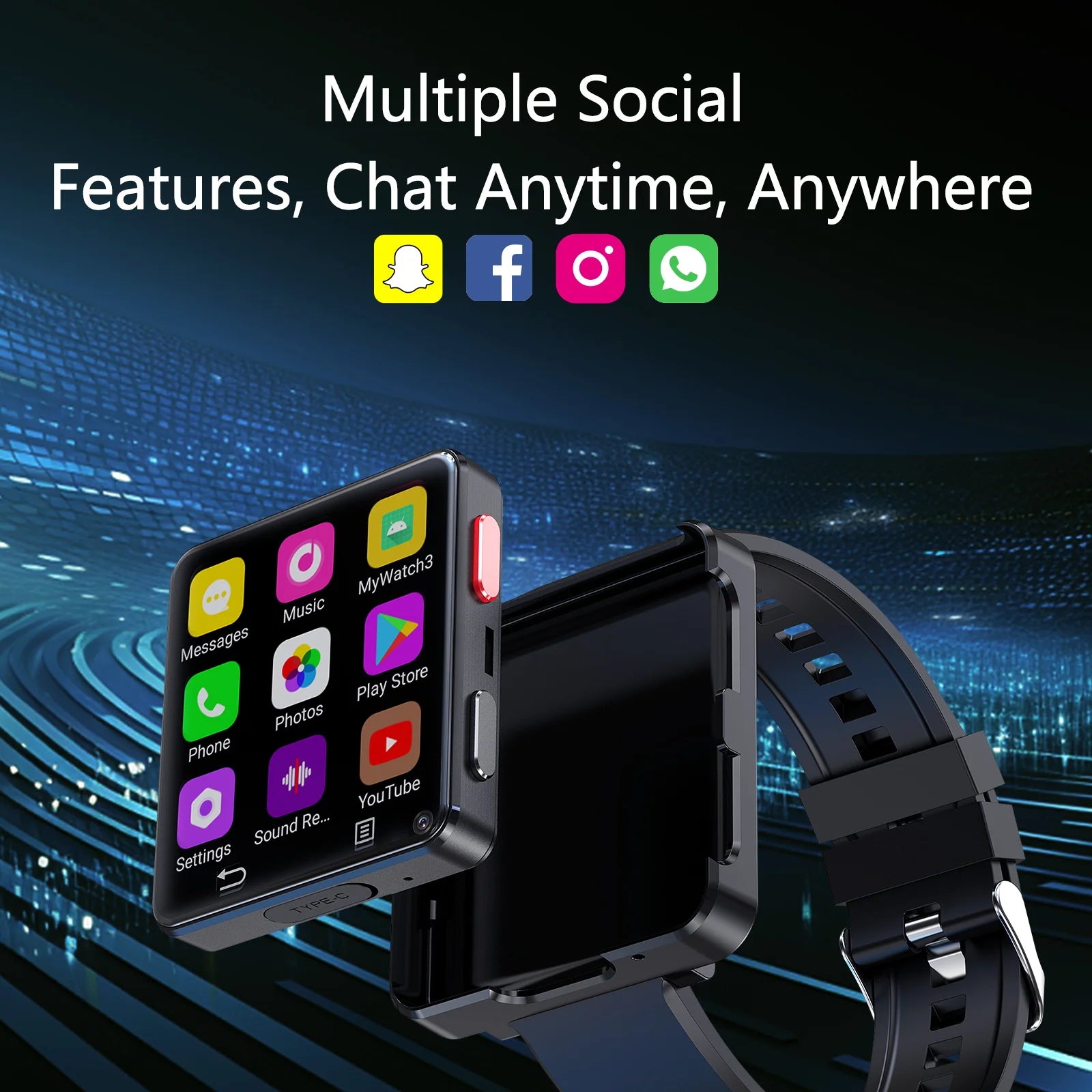 4G Smartwatch mit großem Display und Dual Kamera