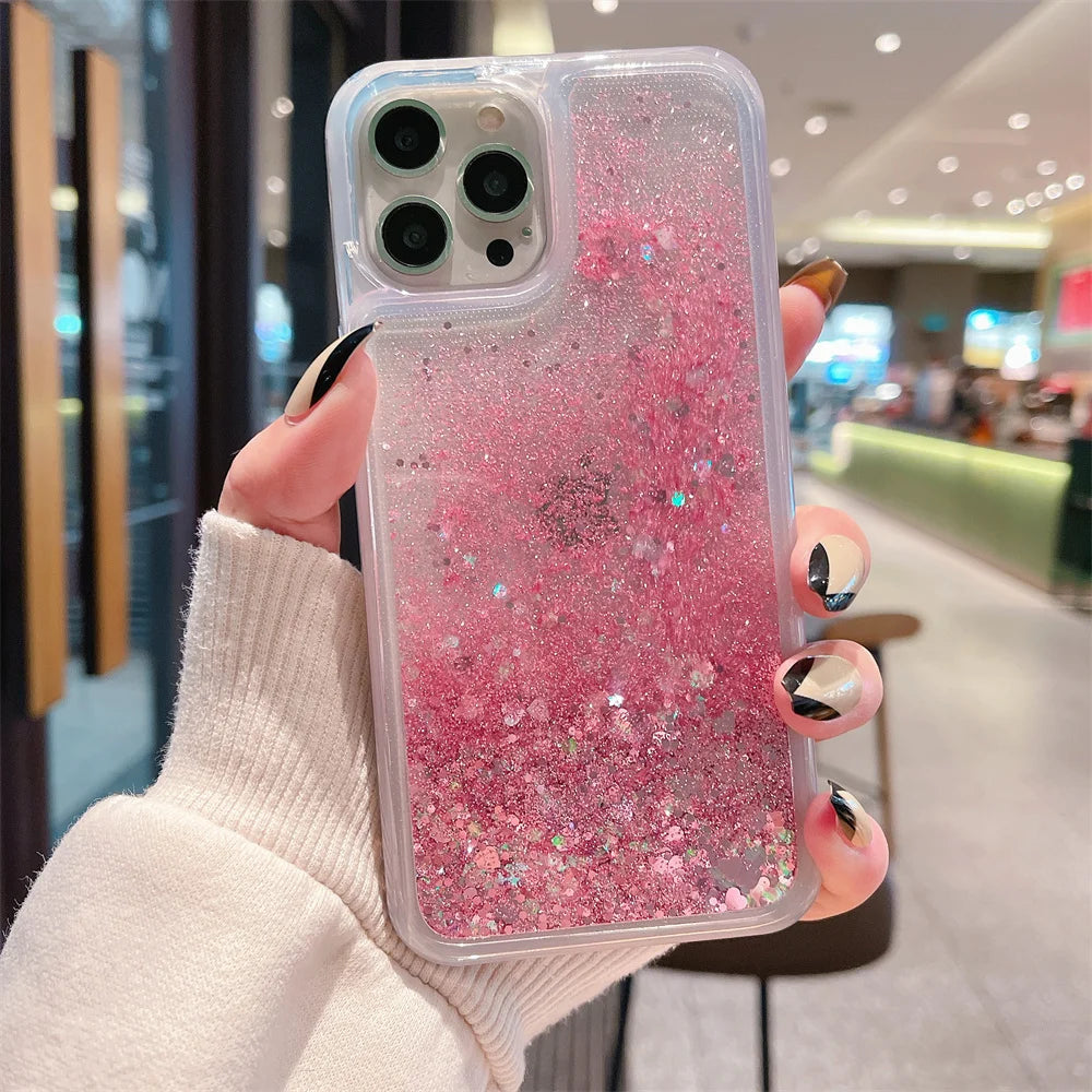 Luxuriöse Glitzer-Herz-Hülle für iPhone 17 Serie