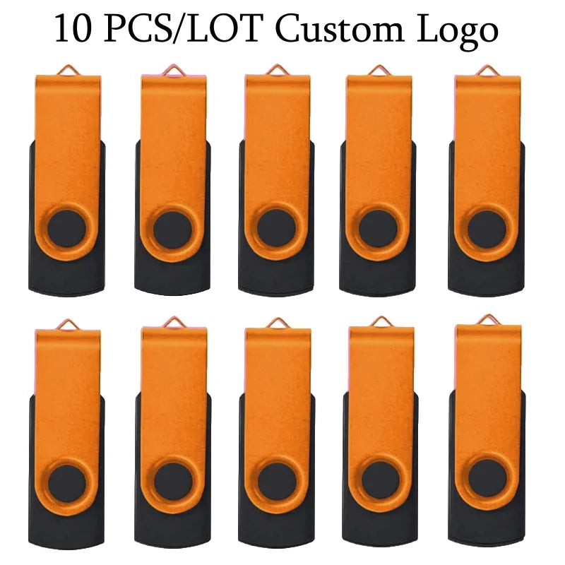 10 USB 2.0 flash drives, 4-64GB, with logo