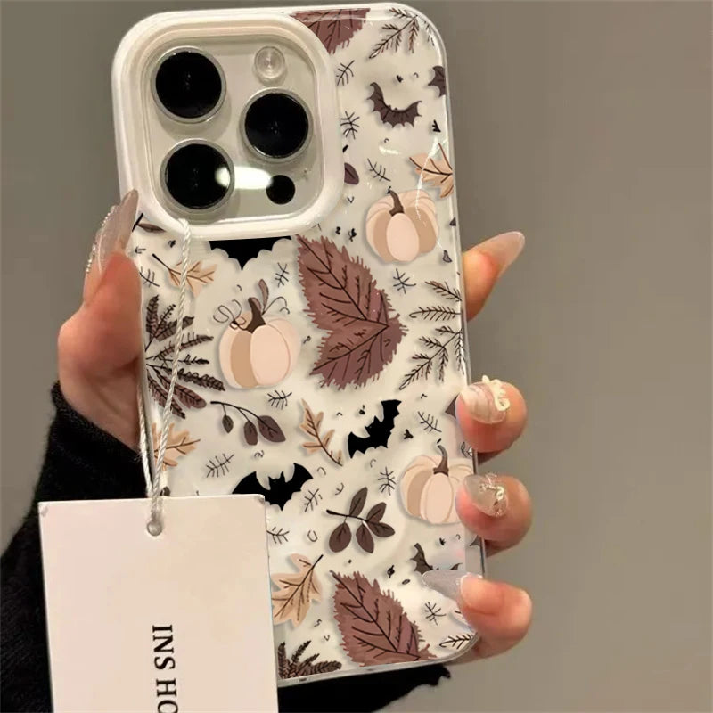 Herbst Kürbis Fledermaus Hülle für iPhone 17