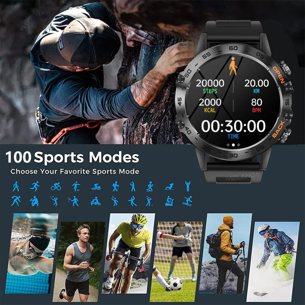 Bluetooth Smartwatch 1,39 Zoll Sport Fitness Uhr