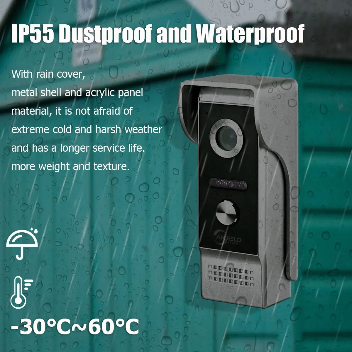 Anjielo Outdoor Video Doorbell with Night Vision