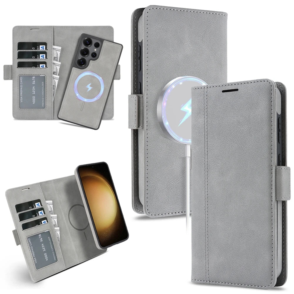 2-in-1 Leder Wallet Hülle für Galaxy S25 Ultra