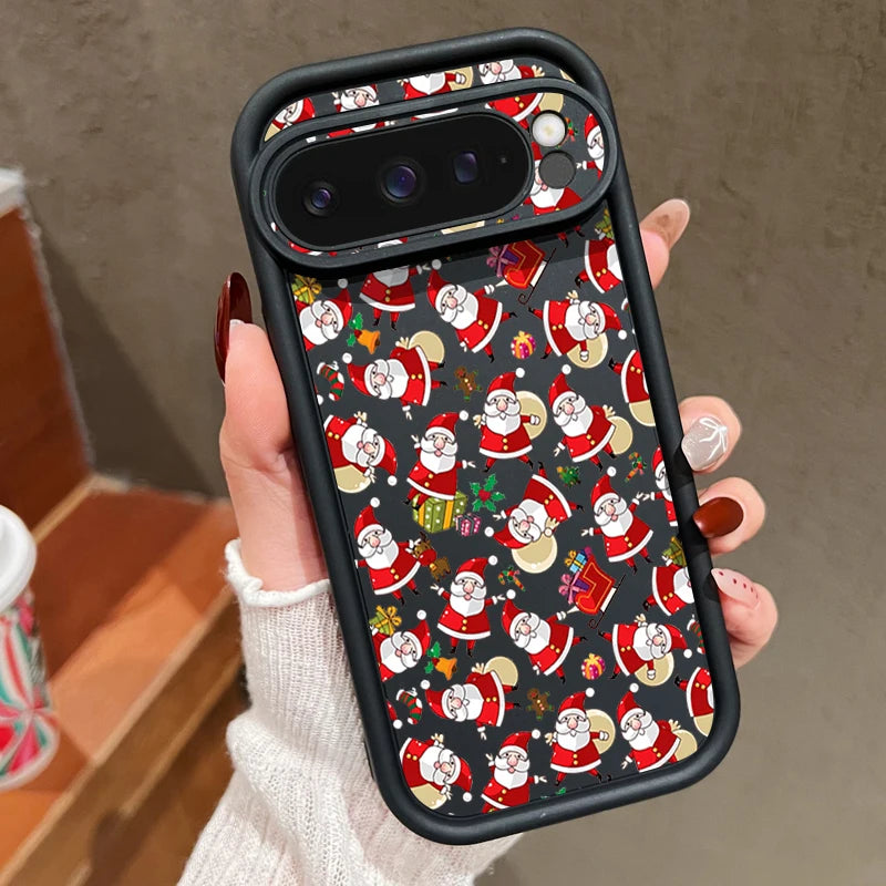 Weiche TPU Weihnachtshülle für Google Pixel 7 8 und 9 Serie stoßfest flexibel passgenau mit Hirschmotiv rutschfestes Silikon Case