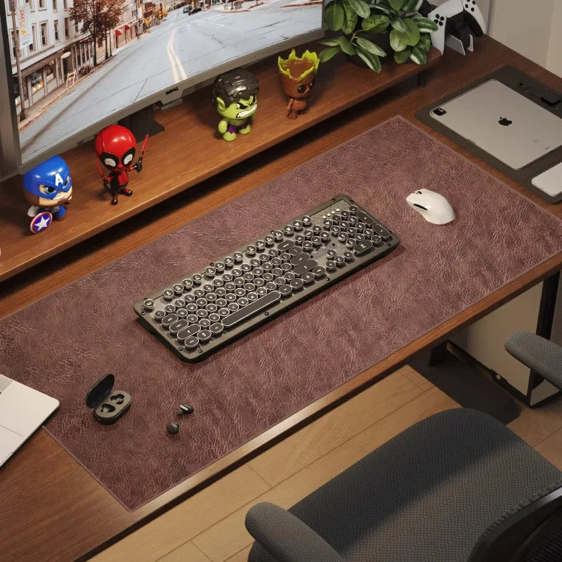 Tapis de souris rétro XL imperméable en daim PU