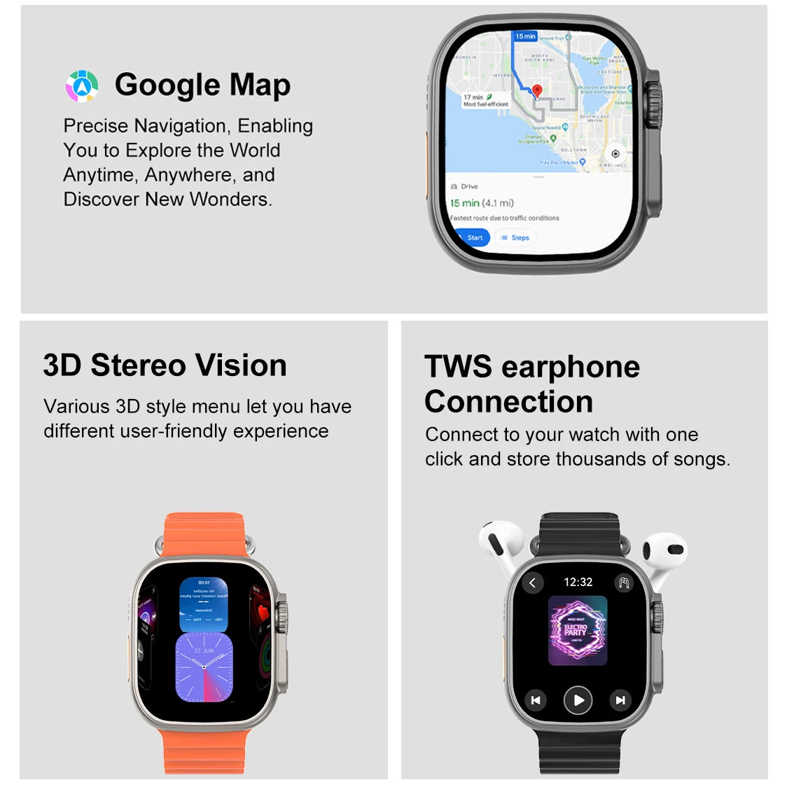 Smartwatch 2025 mit GPS NFC Bluetooth HD-Anrufen