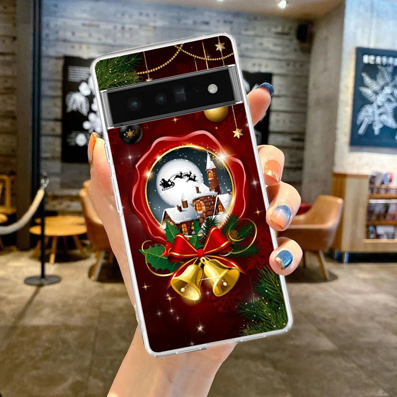 Transparente TPU Hülle mit Schneemotiv für Google Pixel 8