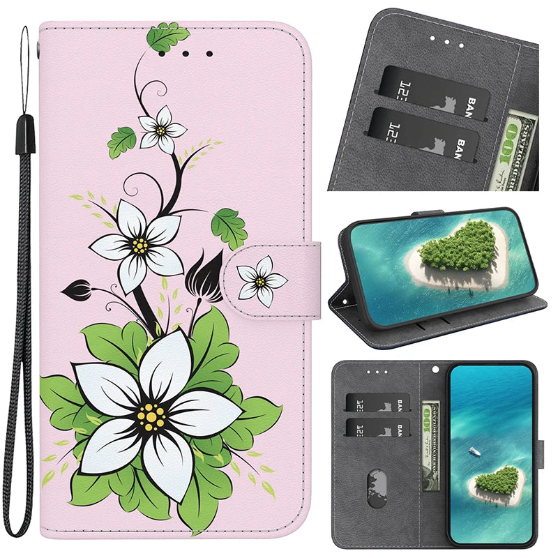 Stand Flip Wallet Hülle für Samsung Galaxy S25 Cartoon