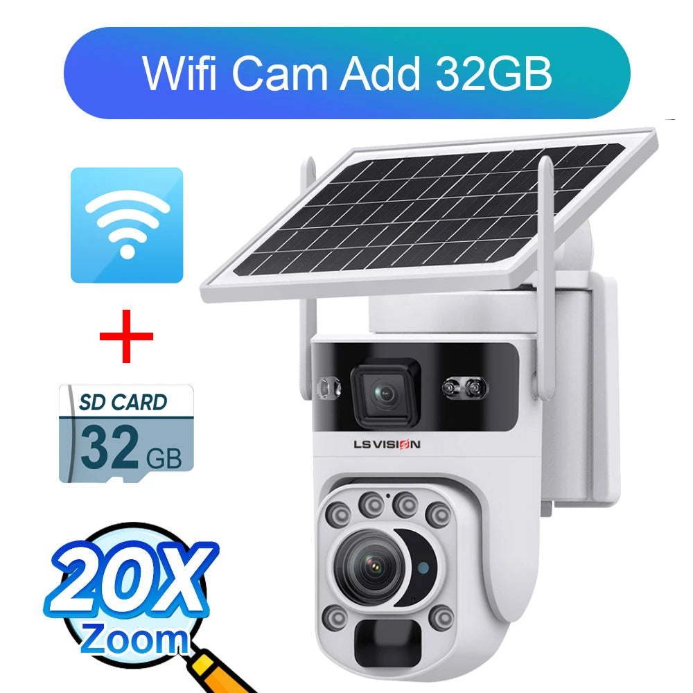 6K 4G Solar Sicherheitskamera mit 20X Zoom & Tracking