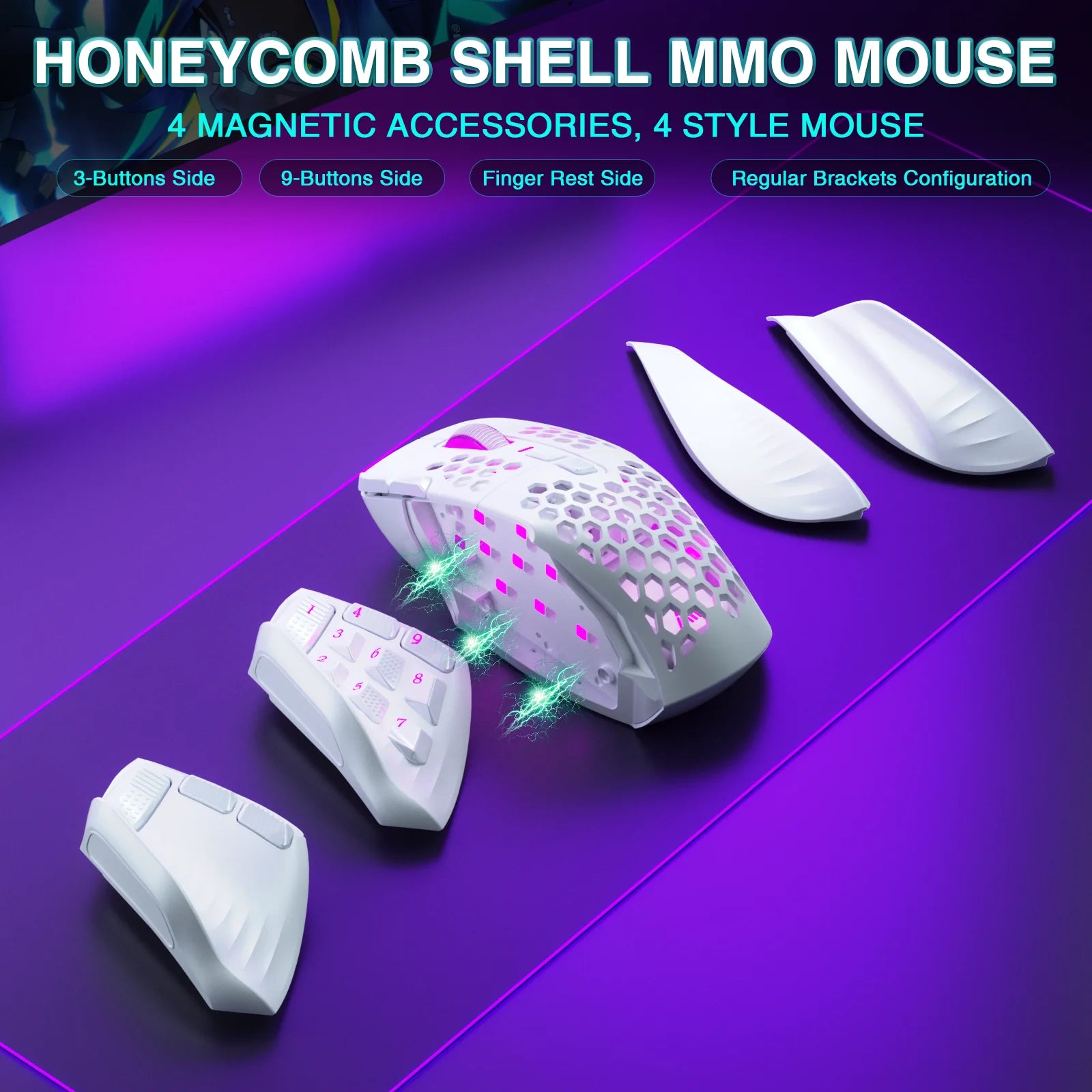 Kabellose MMO-Gaming-Maus mit 16 Tasten & RGB