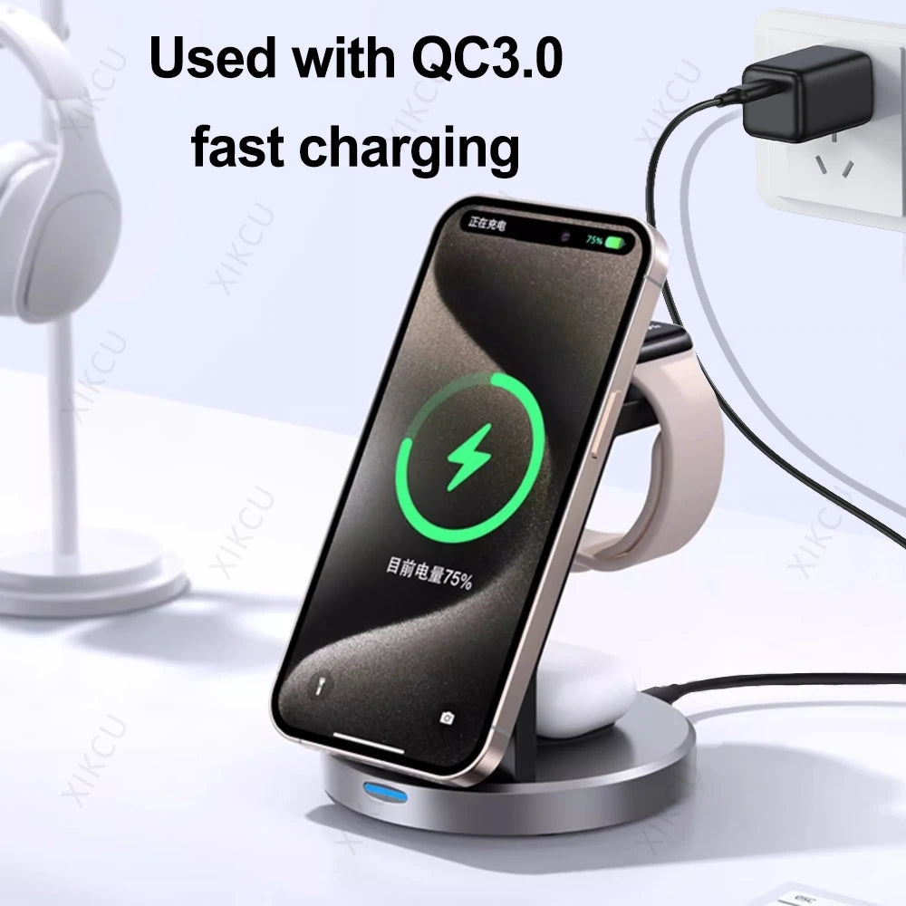 3-in-1 Magnetisches Schnellladegerät für iPhone & Watch