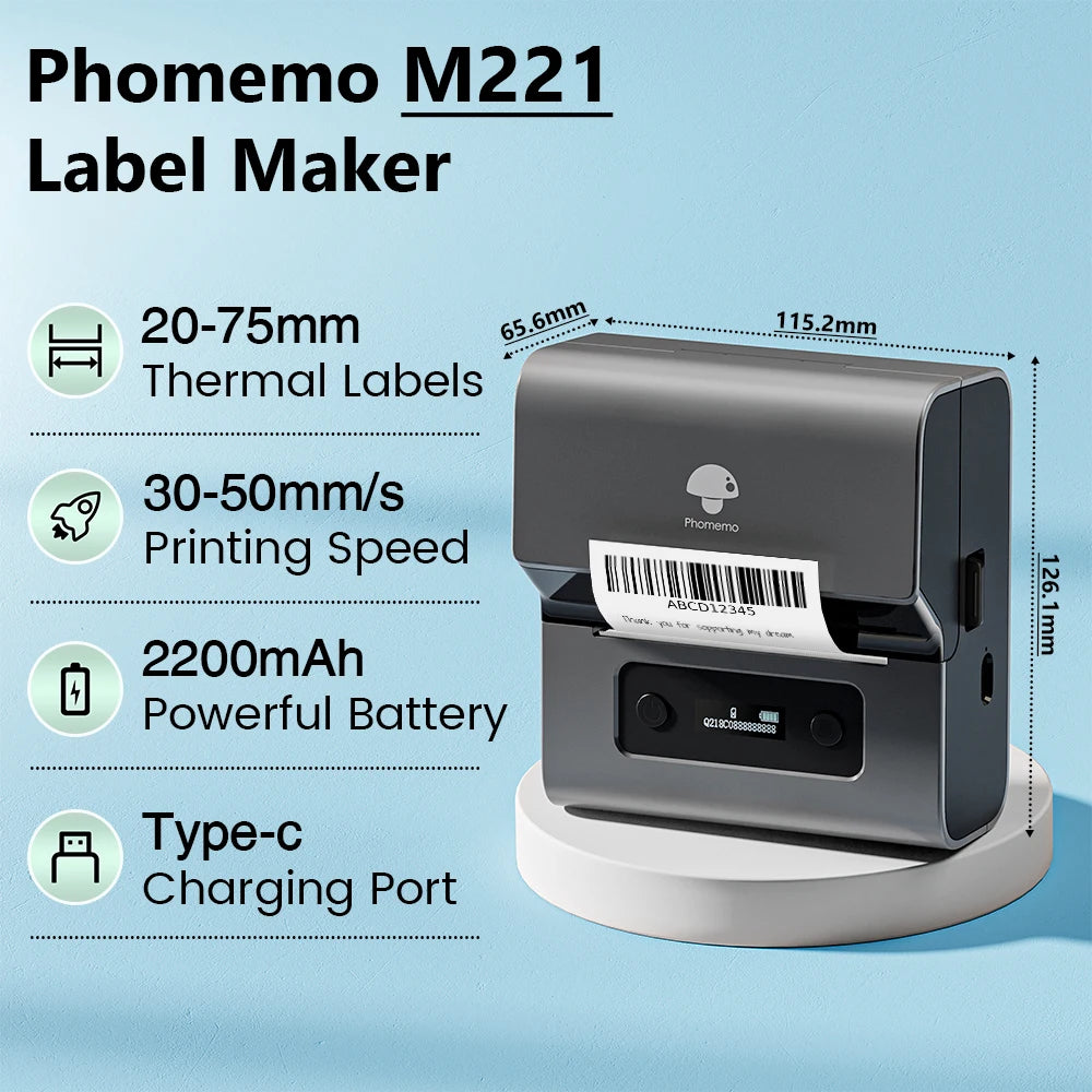 3-Zoll Bluetooth Etikettendrucker M221 für Versand