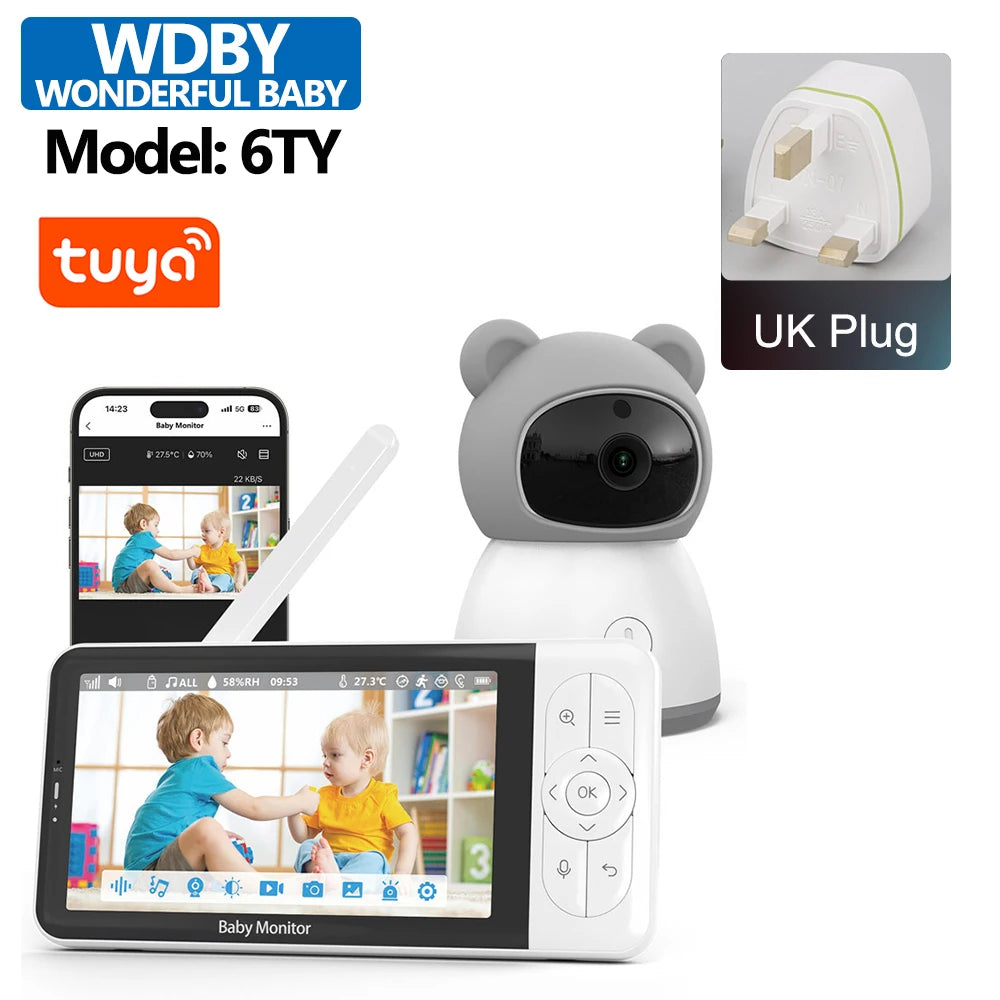 1080P baby monitor with 5-inch display and temperature