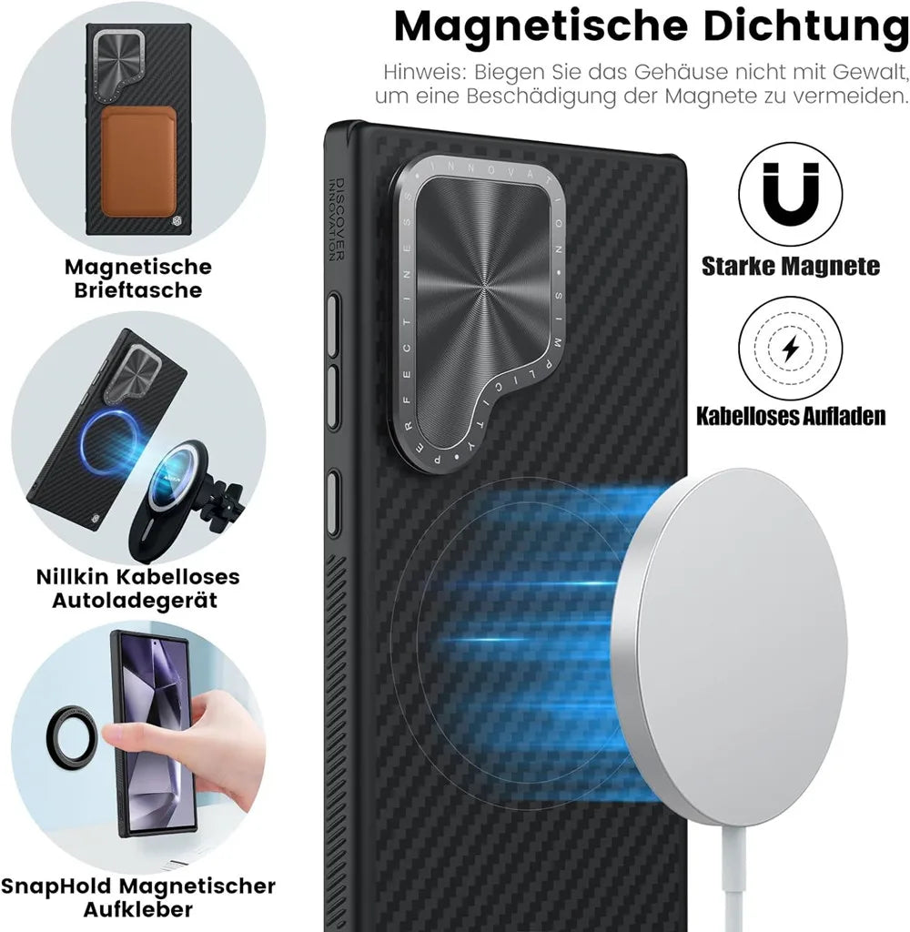 Aramid Fiber Magsafe Case mit Kickstand für S24 Ultra