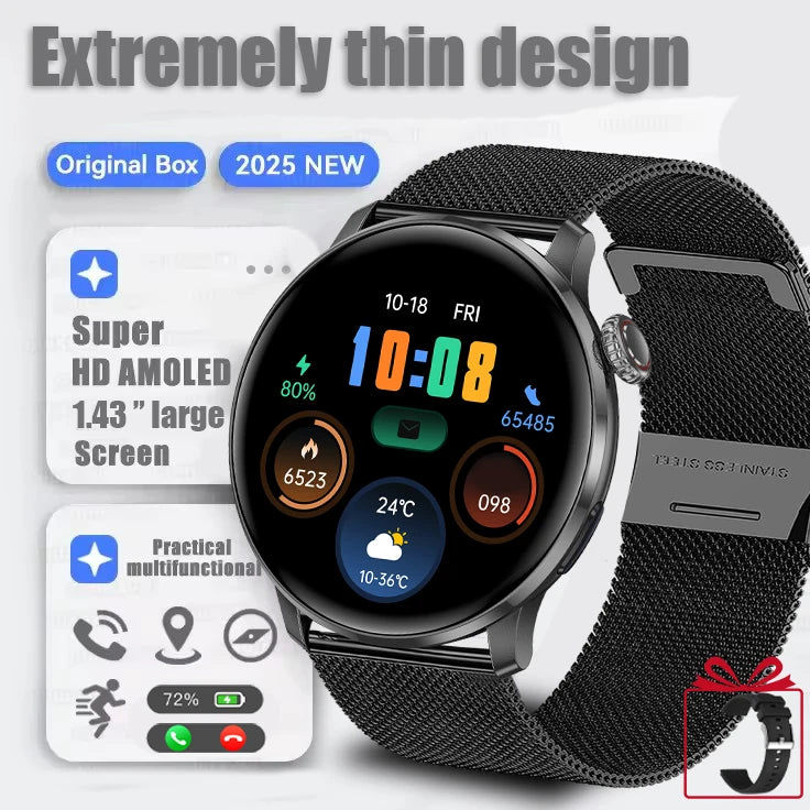 2025 Damen Smartwatch GPS Sport Gesundheit Bluetooth