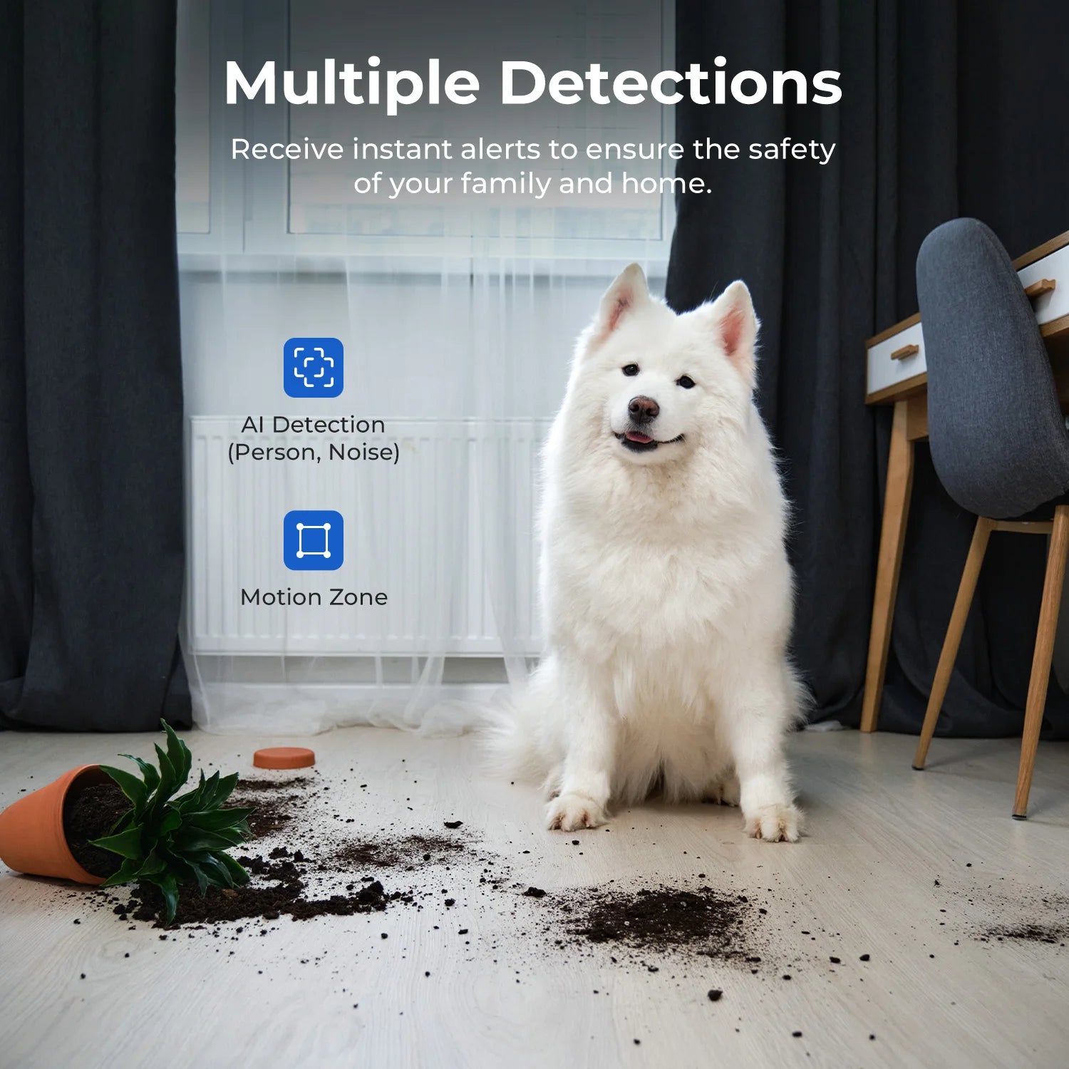 2,5K IP Kamera mit App, 360° Blick & Nachtsicht