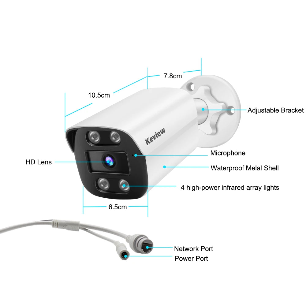 4K 8MP PoE Outdoor Waterproof Surveillance Camera