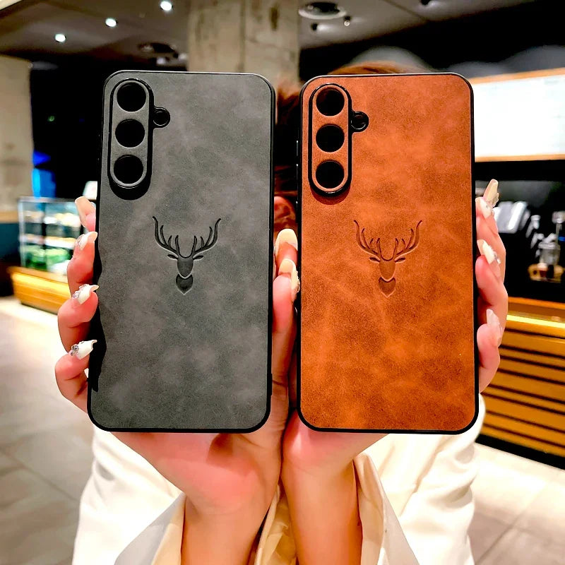 Retro leather phone case for Samsung Galaxy models