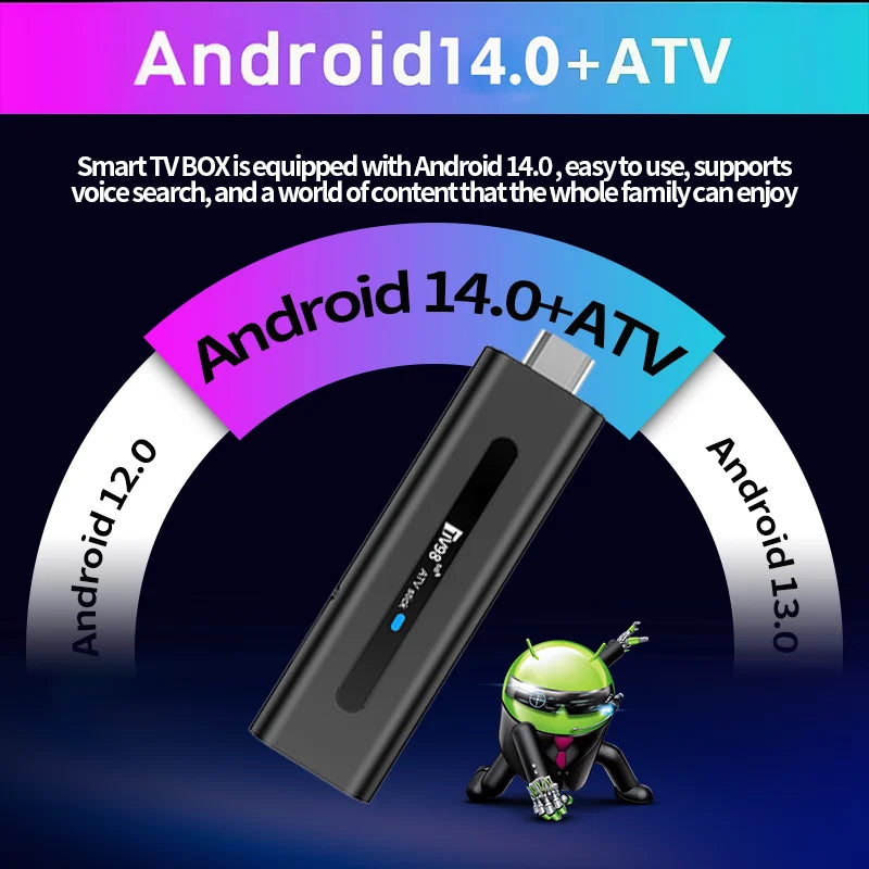 TV98 ATV Smart TV Stick 4K 8K Android 14