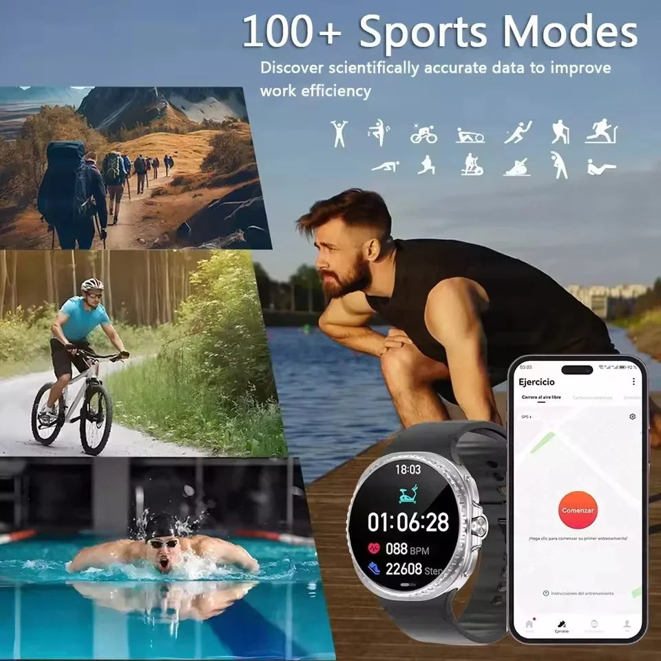 Elegante Uhr 8 Smartwatch 1,43" AMOLED GPS NFC 2025