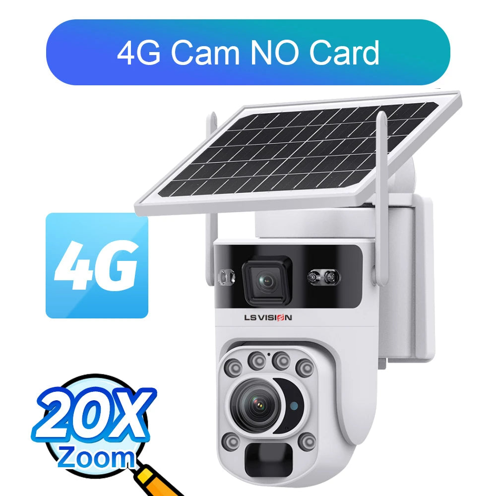 6K 4G Solar Sicherheitskamera mit 20X Zoom & Tracking