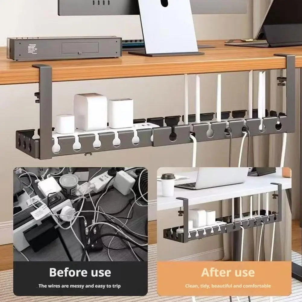 Ausziehbares Kabelmanagement-Tablett unter Schreibtisch