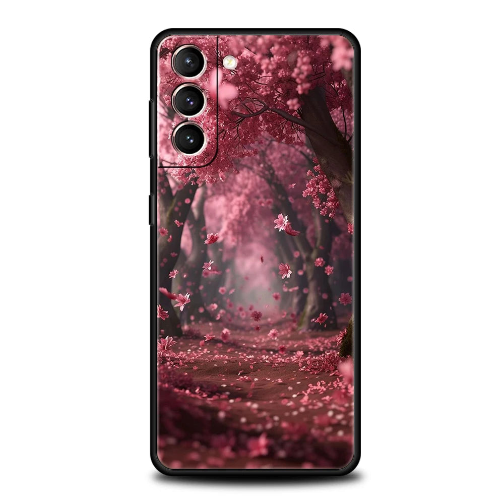 Springtime cherry blossom case for Galaxy