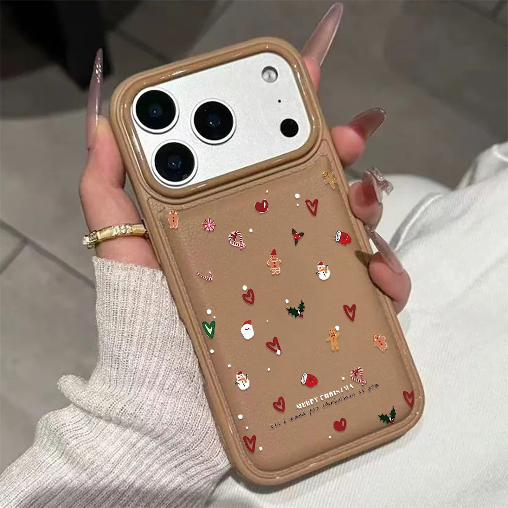 Weihnachts Handyhülle Leder Silikon für iPhone 17 Pro Max