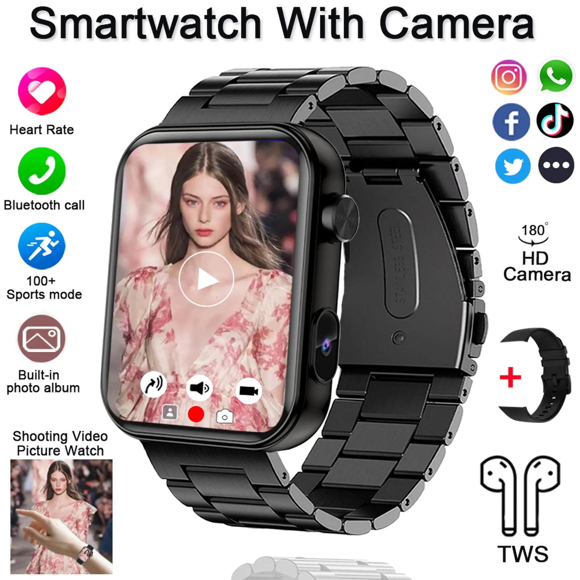 Multifunktionale 2025 Smartwatch mit Kamera & Fitness