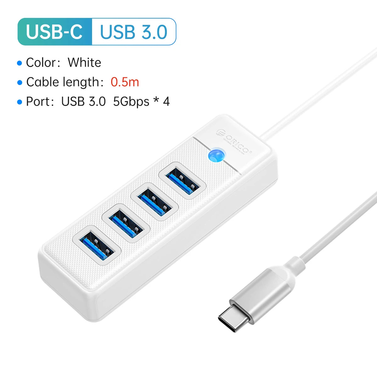 USB 3.0 HUB 4-Port Typ-C Splitter